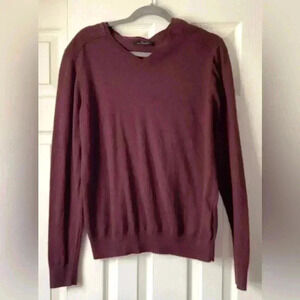 Marc Anthony Mens SIZE Large Long Sleeve V-Neck Burgundy Cashmere Blend Sweater